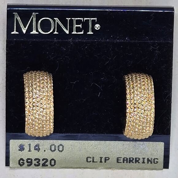 Monet Jewelry - Elegant Monet Gold-Toned Clip-On Hoop Earrings - Style G9320, NWT